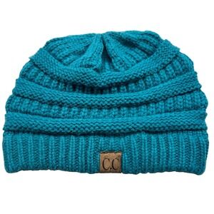 C.C Exclusives Ribbed Knit Beanie Hat Acrylic Warm Winter Cap Teal
